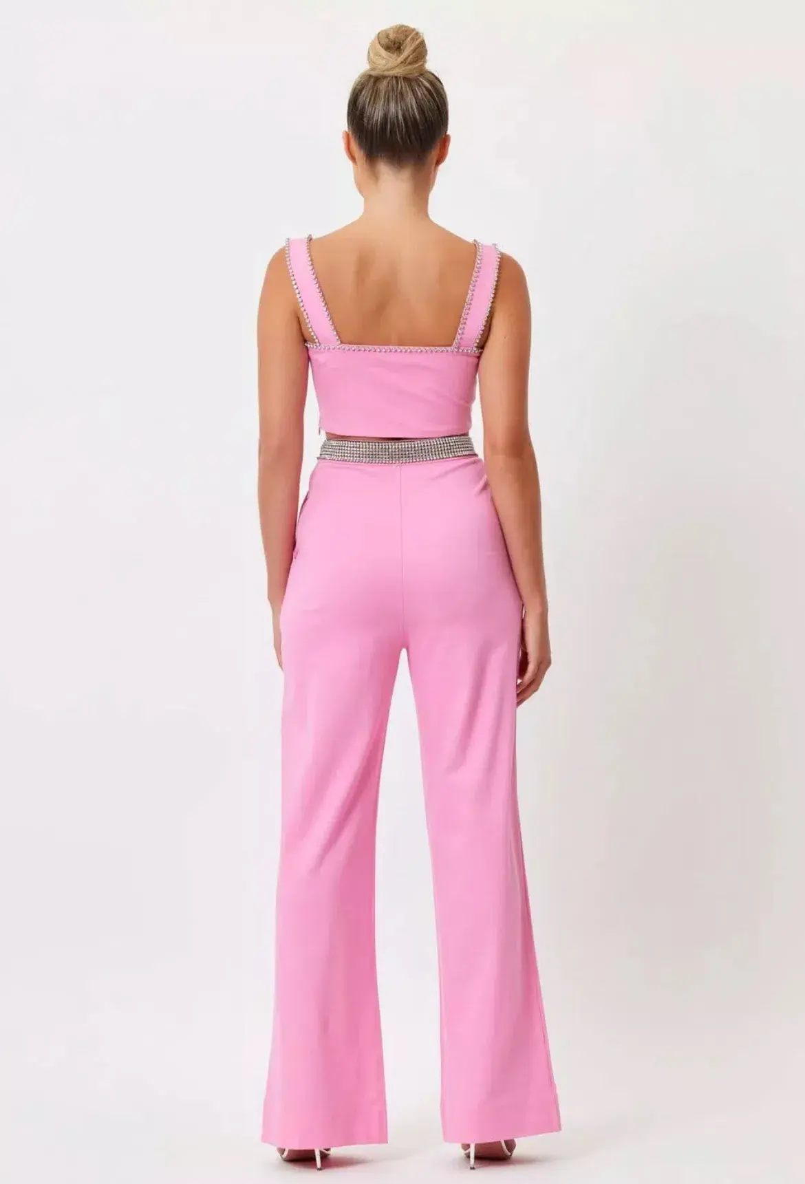 Bianca & Bridgett Hazel Crop Top & Riley Pant Set Pink Size 8  - Image 3