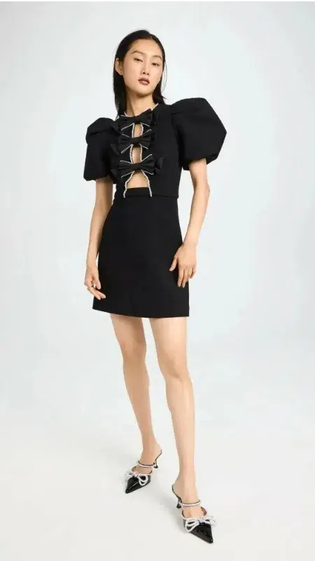 Rebecca Vallance Katie Bow Mini Dress Black Size 10 - Image 5