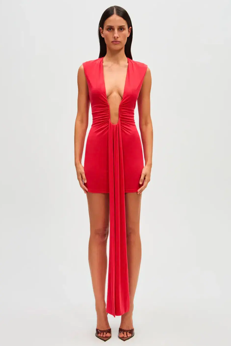 Misha Jennifer Cupro Mini Dress in Red Size 10/M - Image 2