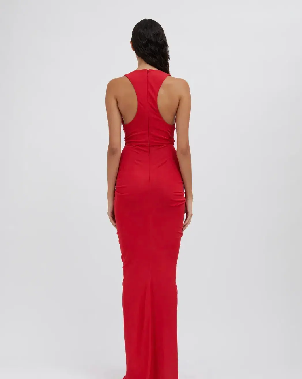 Christopher Esber Vivenda Drape Front Dress Watermelon Red Size 8 - Image 3