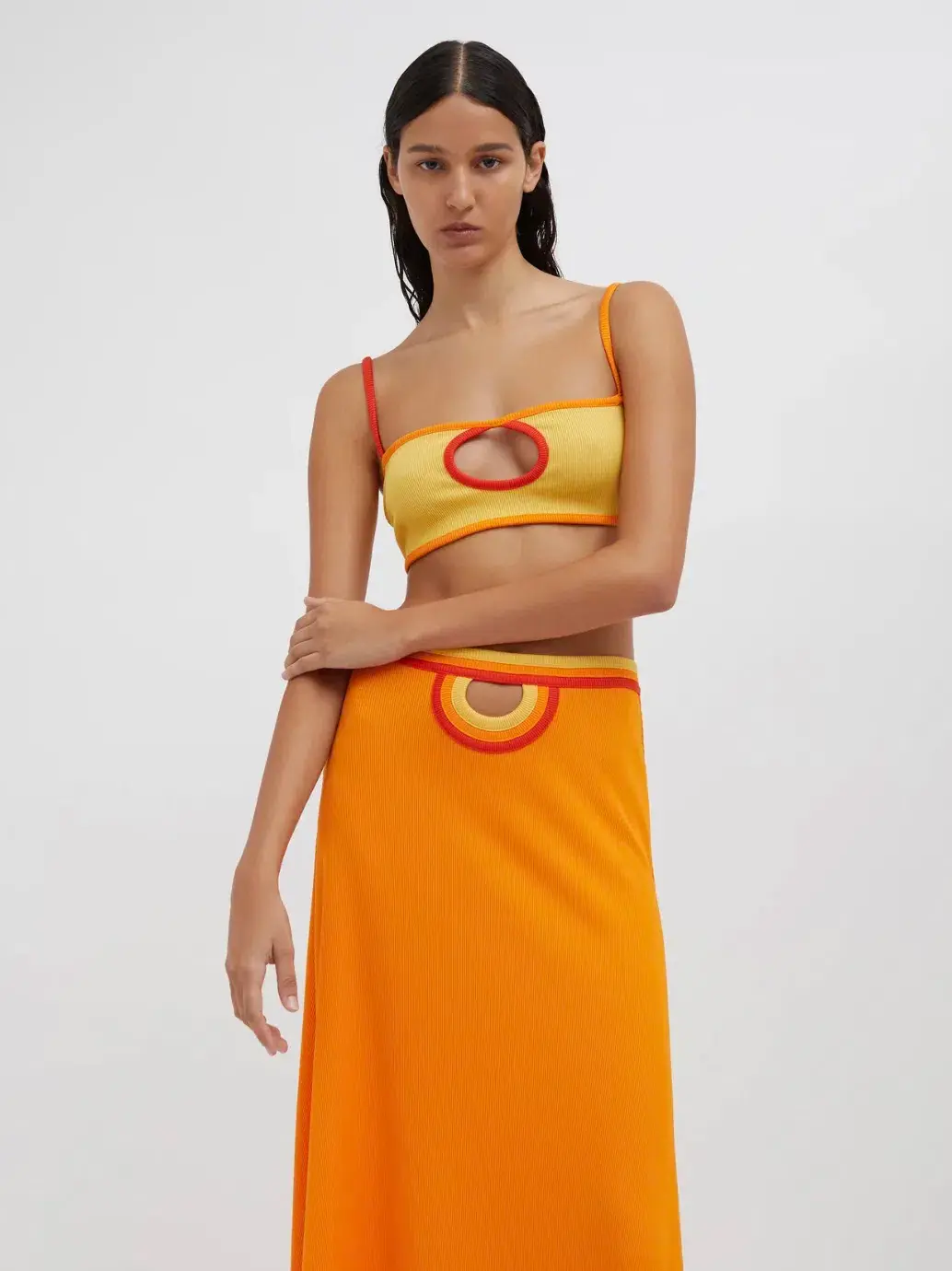 Christopher Esber Multi Verner Loop Hole Skirt Tangerine Multi Size 10 - Image 5