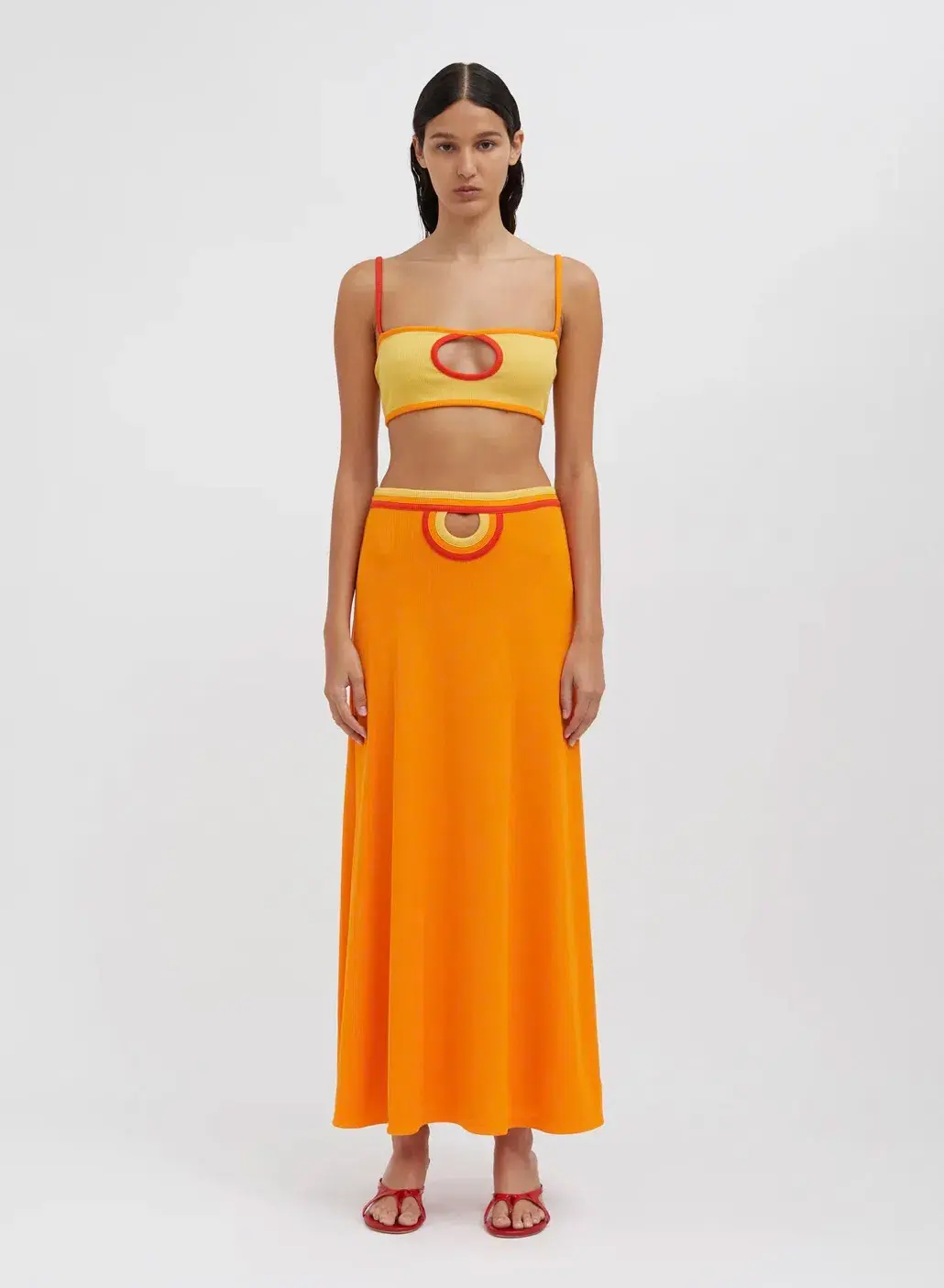 Christopher Esber Multi Verner Loop Hole Skirt Tangerine Multi Size 10 - Image 1