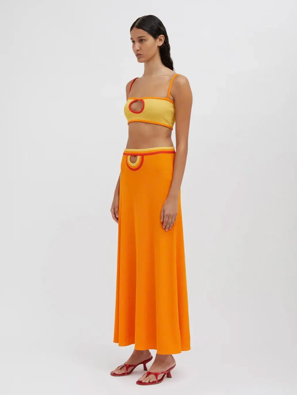 Christopher Esber Multi Verner Loop Hole Skirt Tangerine Multi Size 10 - Image 4