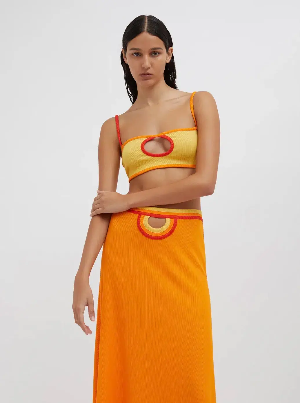 Christopher Esber  Fran Bandeau Top Orange Size 10  - Image 1
