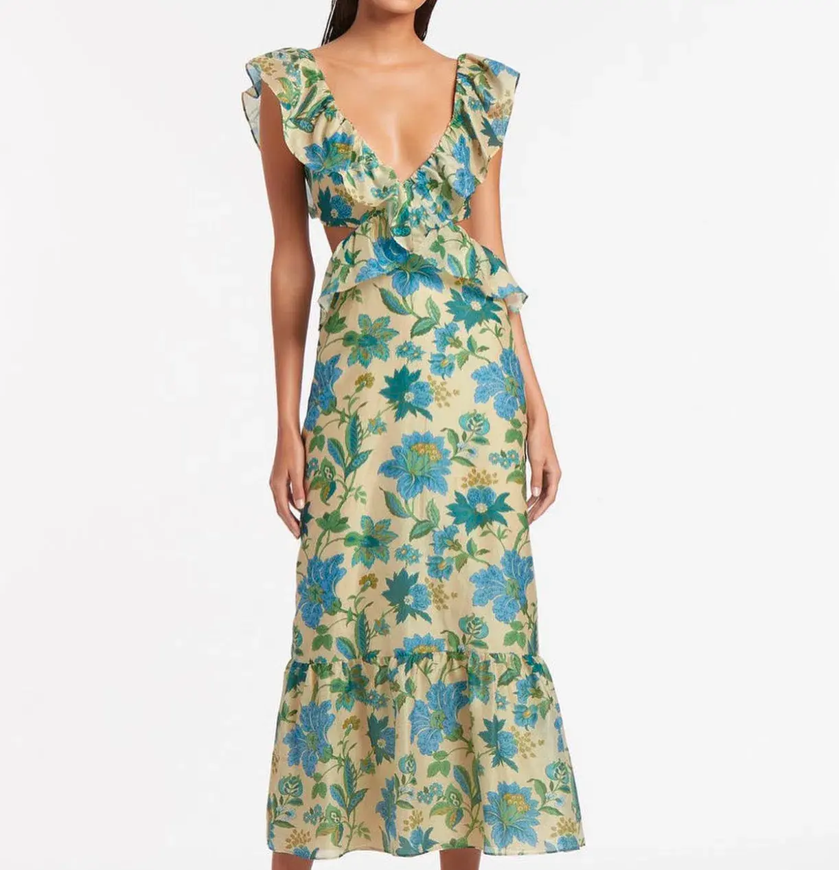 Sir the Label Celia Frill Maxi Dress Marguerite Print Size 8  - Image 2