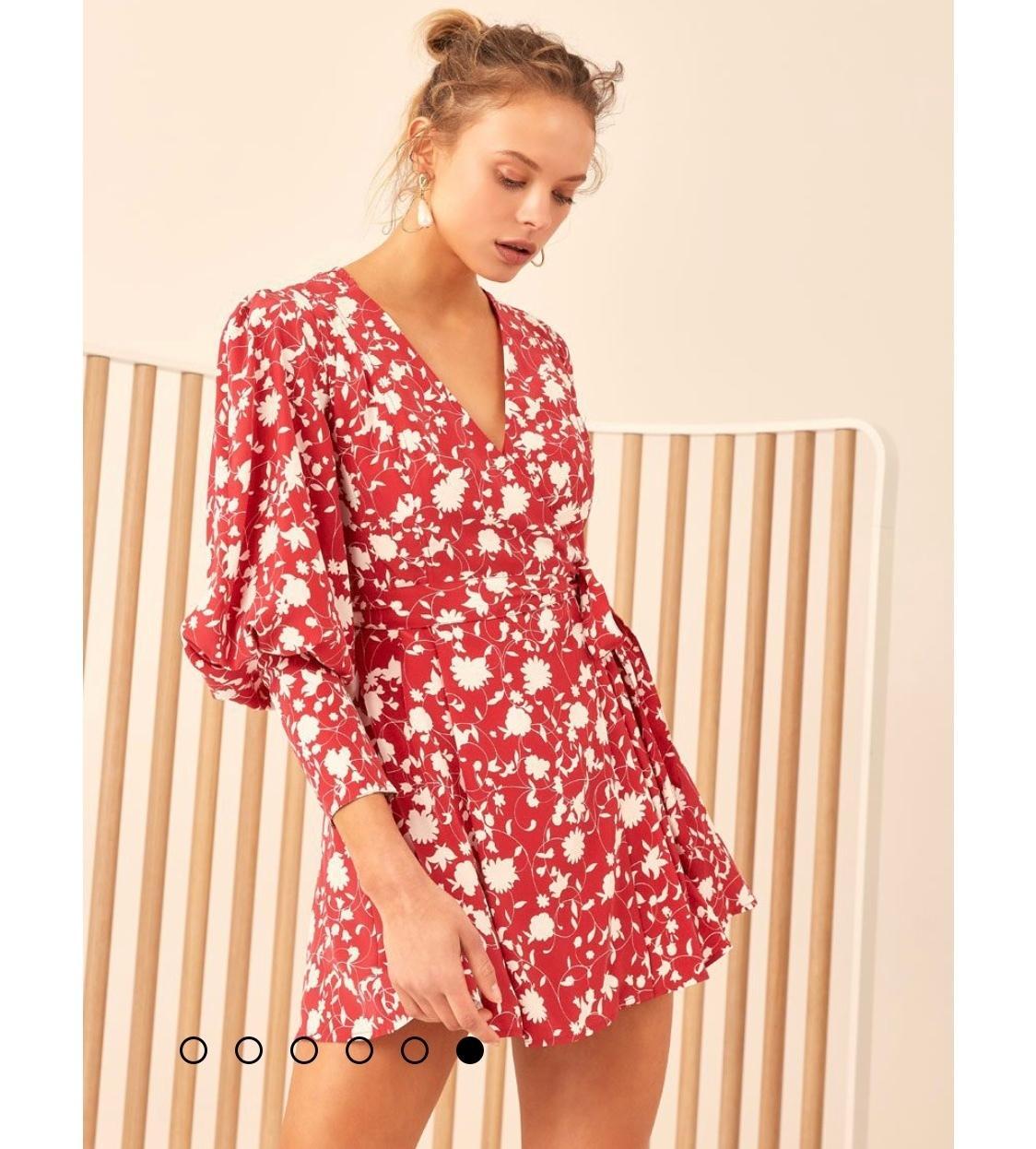 C/MEO Collective Opacity Dress- Chilli Red Floral 10 - Image 3