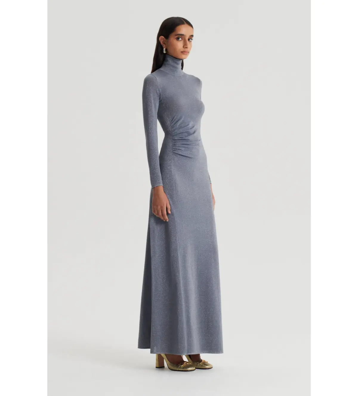 Scanlan Theodore Sparkle Gather Dress Silver Size 8  - Image 3