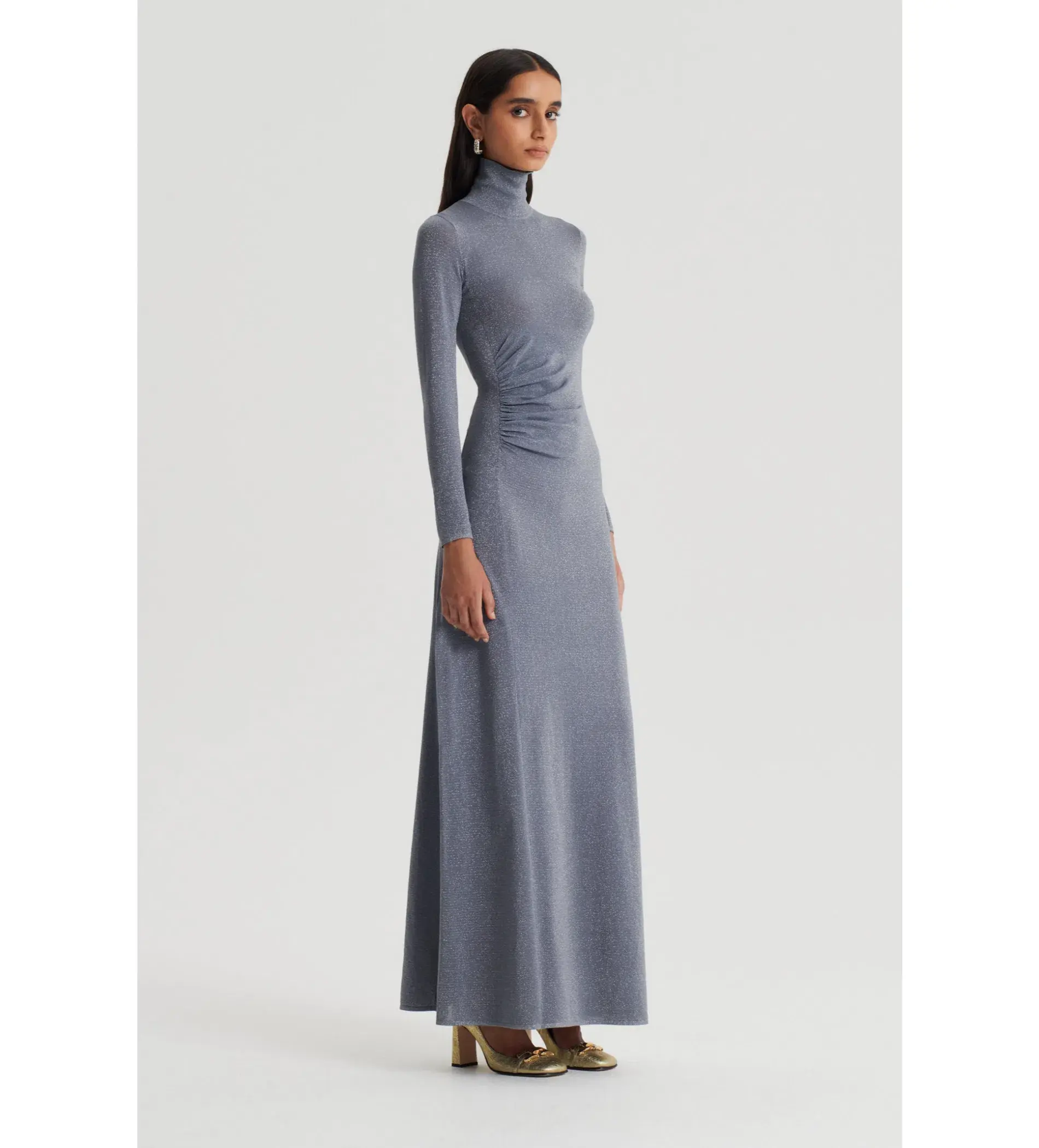Scanlan Theodore Sparkle Gather Dress Silver Size 8  - Image 3