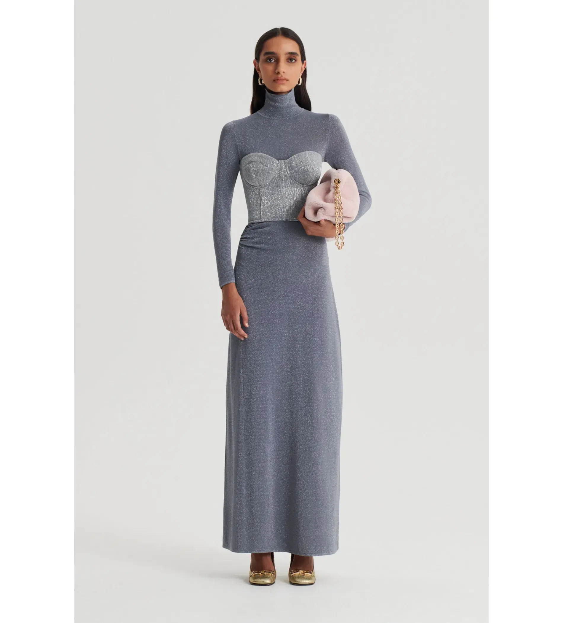 Scanlan Theodore Sparkle Gather Dress Silver Size 8  - Image 1