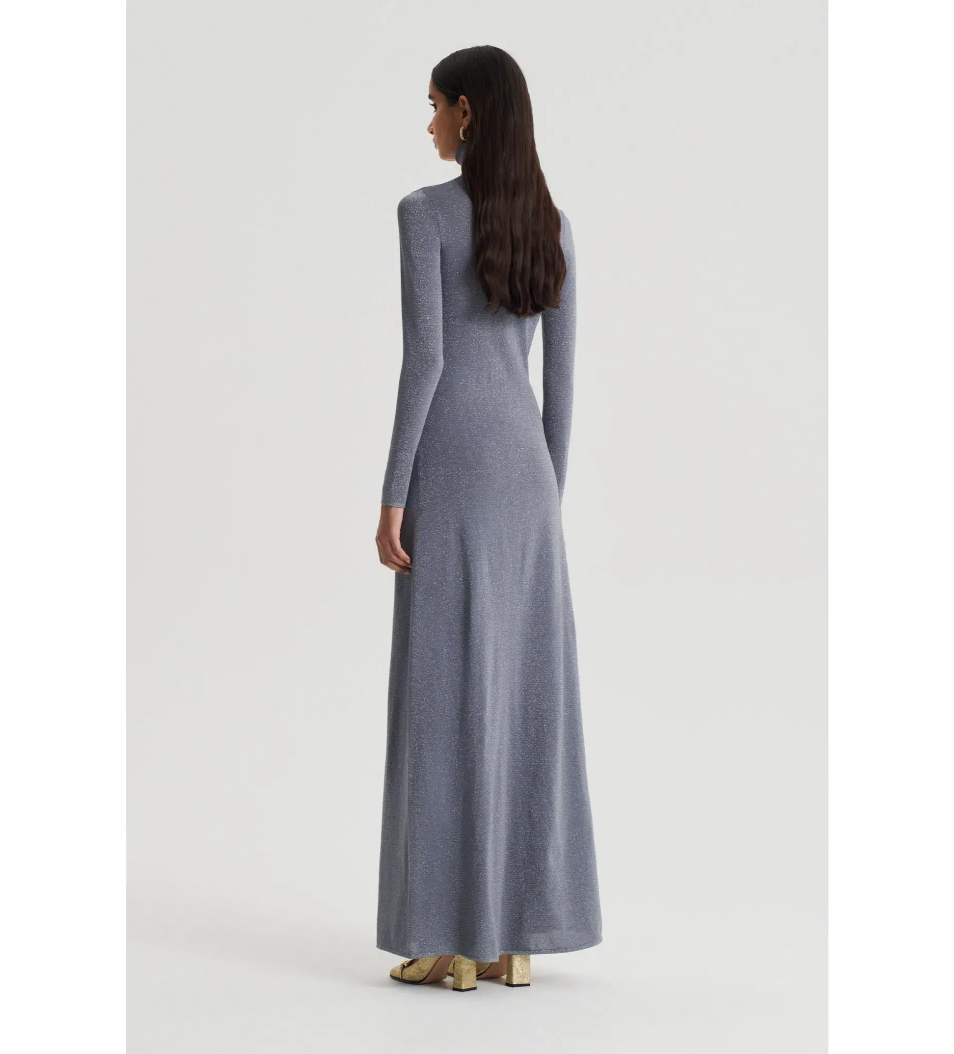 Scanlan Theodore Sparkle Gather Dress Silver Size 8  - Image 2