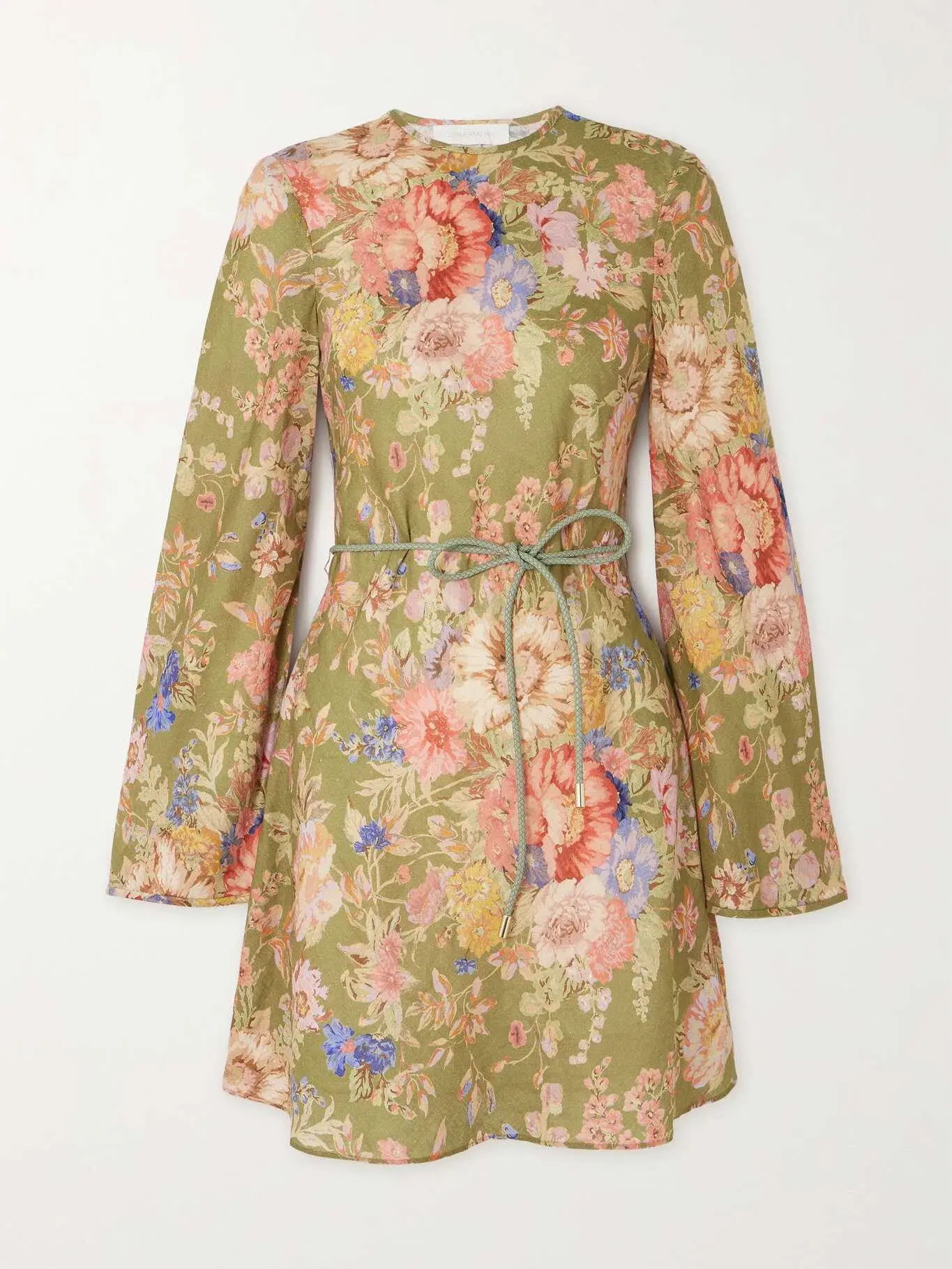 Zimmermann August Belted  Mini Dress Floral Size 2/Au 12 - Image 3