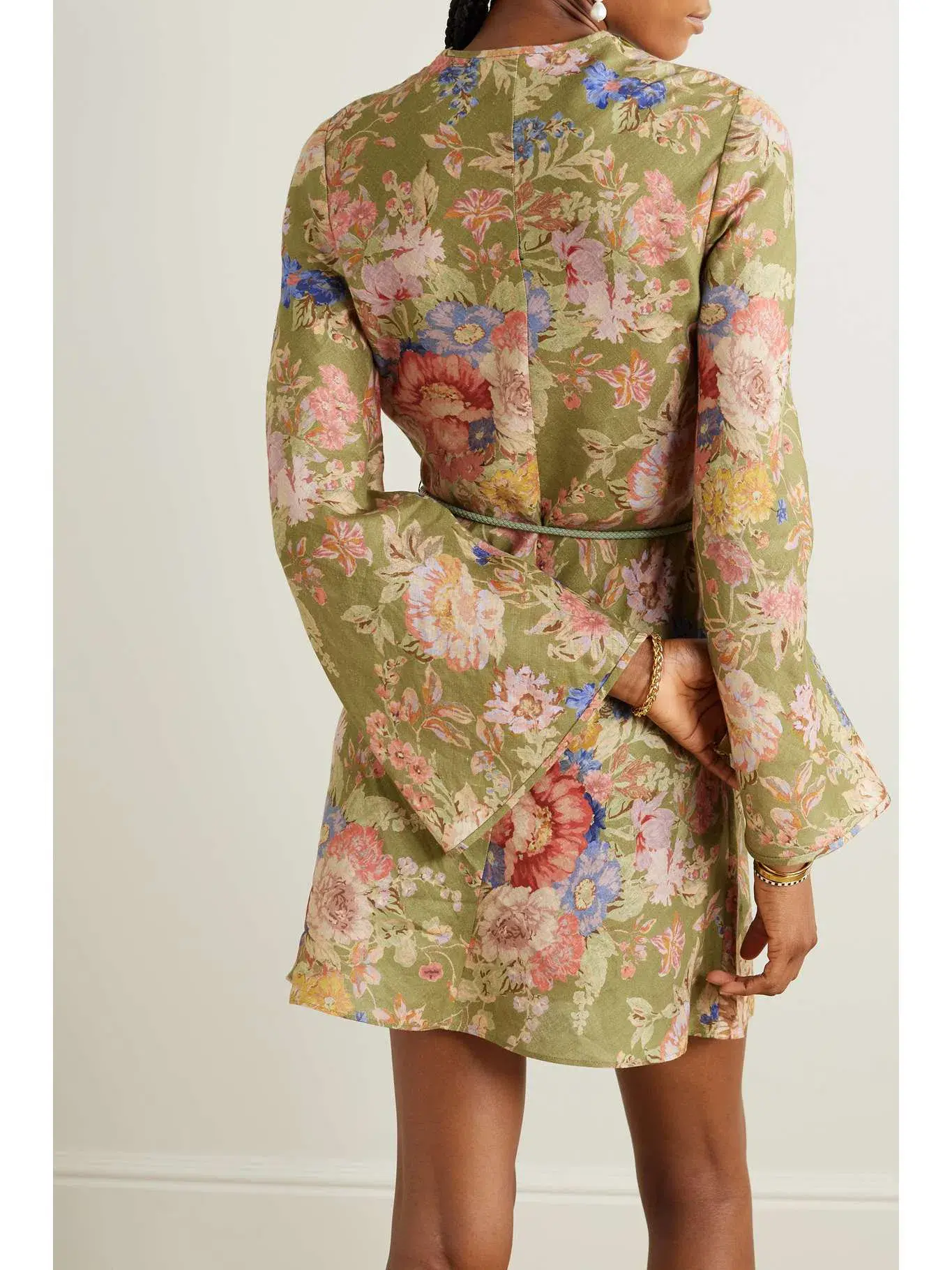 Zimmermann August Belted  Mini Dress Floral Size 2/Au 12 - Image 2