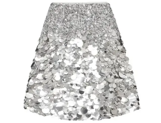 Aje Cherie Sequin Mini Skirt Silver Size 10  - Image 3