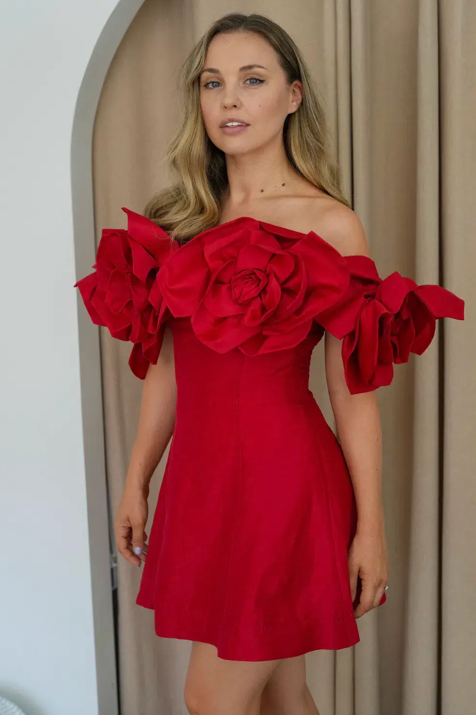 Aje Etta Mini Dress Scarlet Red Size 10 - Image 2