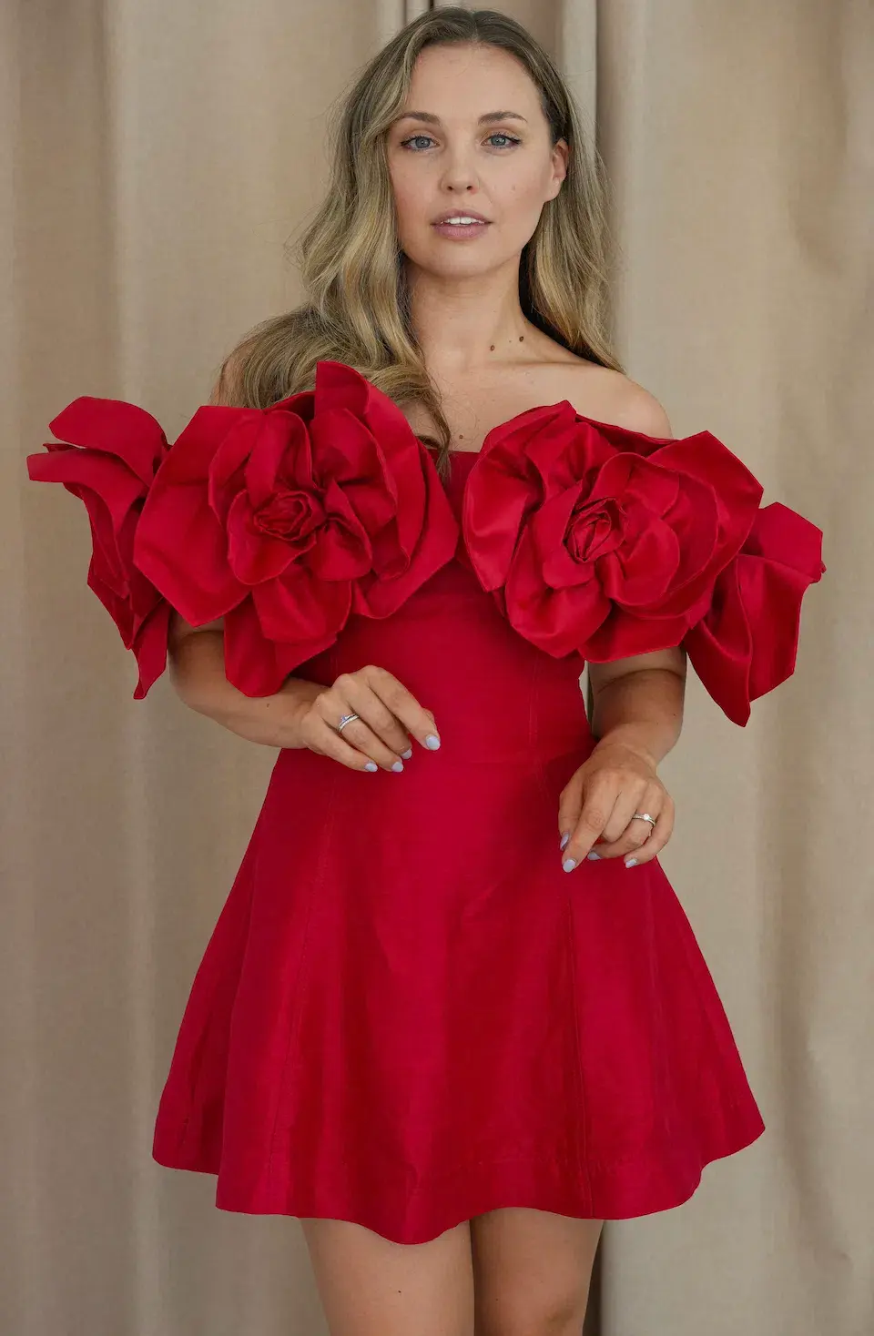 Aje Etta Mini Dress Scarlet Red Size 10 - Image 4