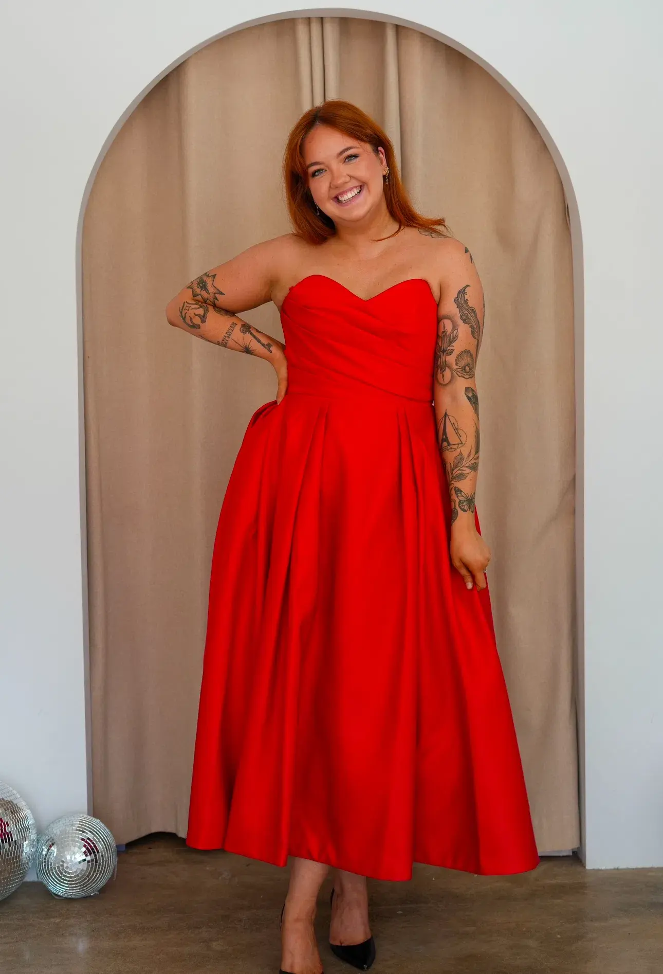 Leo Lin Jessica Bustier Gown Red Size AU 12 - Image 2