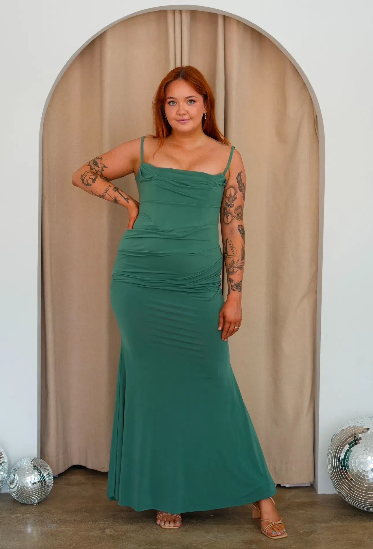 House of CB Milena Corset Maxi Dress Forest Size 12 - Image 4