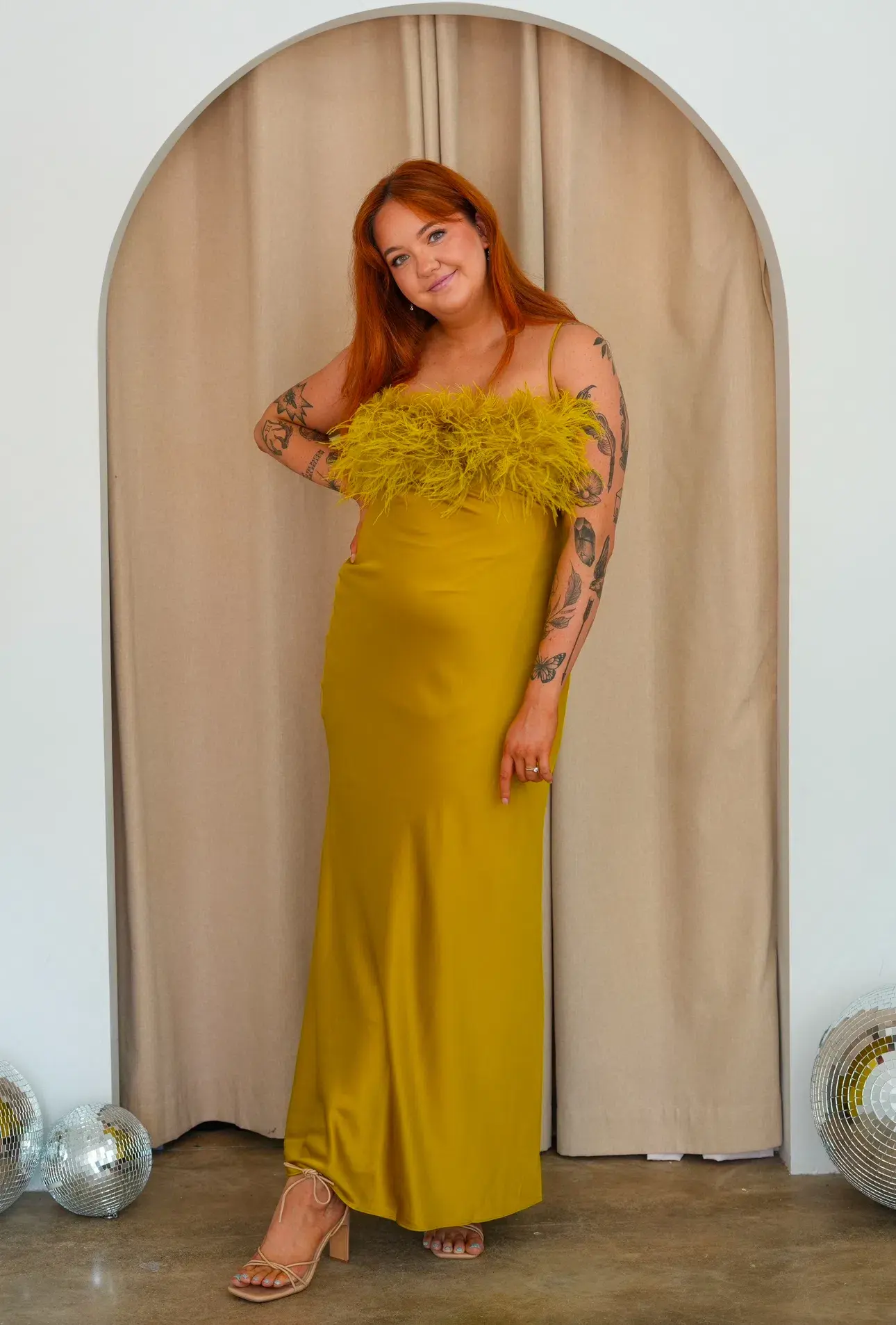 House of CB Renee Maxi Dress Chartreuse Size 12 - Image 4