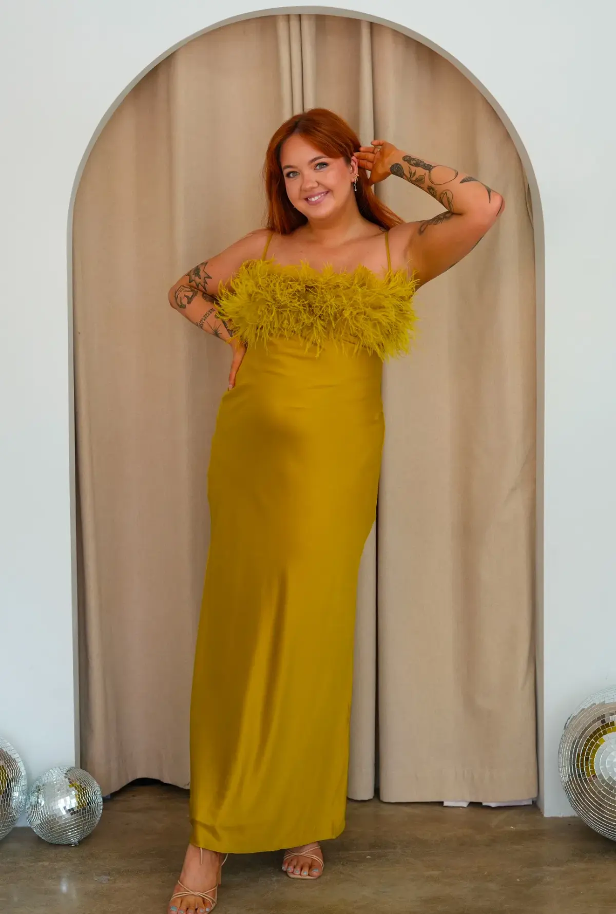 House of CB Renee Maxi Dress Chartreuse Size 12 - Image 1