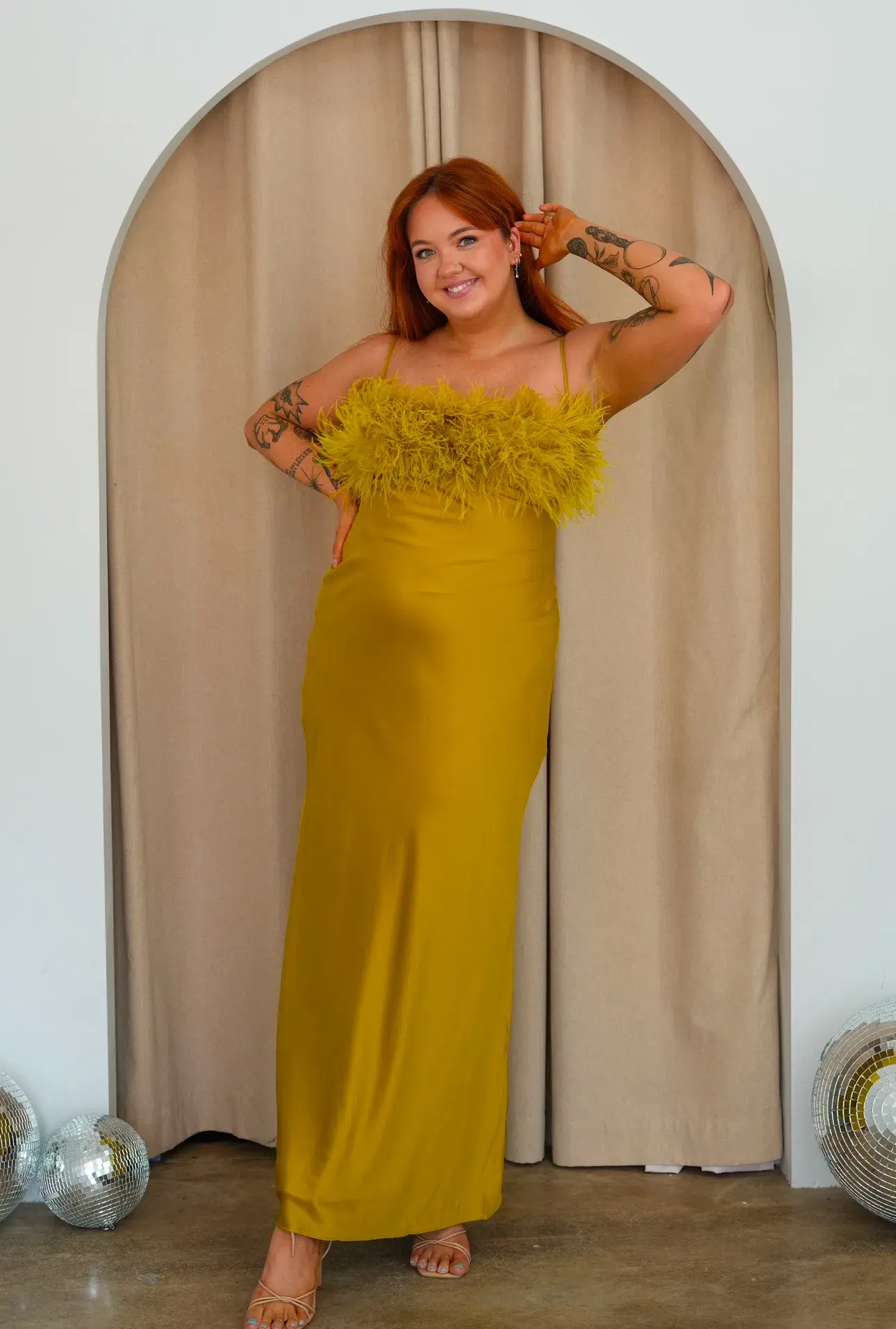 House of CB Renee Maxi Dress Chartreuse Size 12 - Image 1