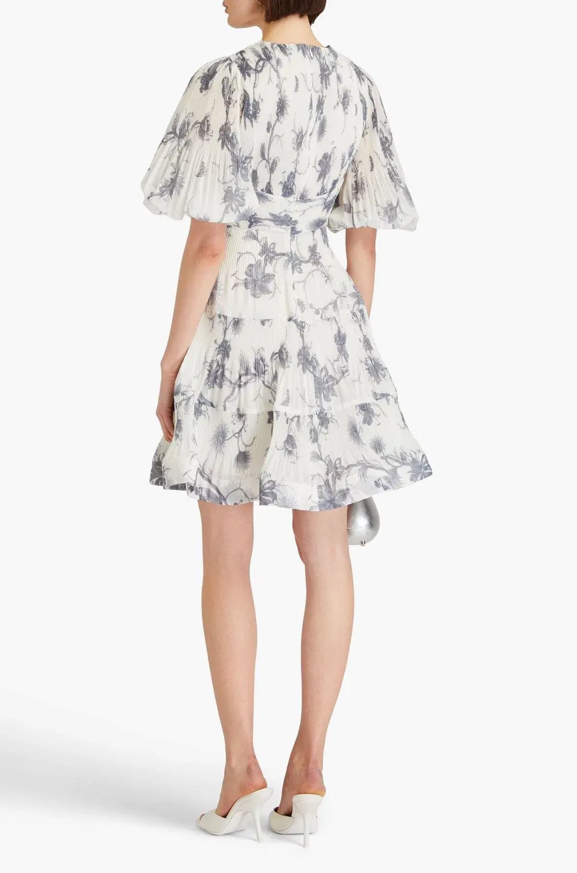 Zimmermann Pleated Mini Dress Keira Navy Size 3 / AU 14 - Image 3