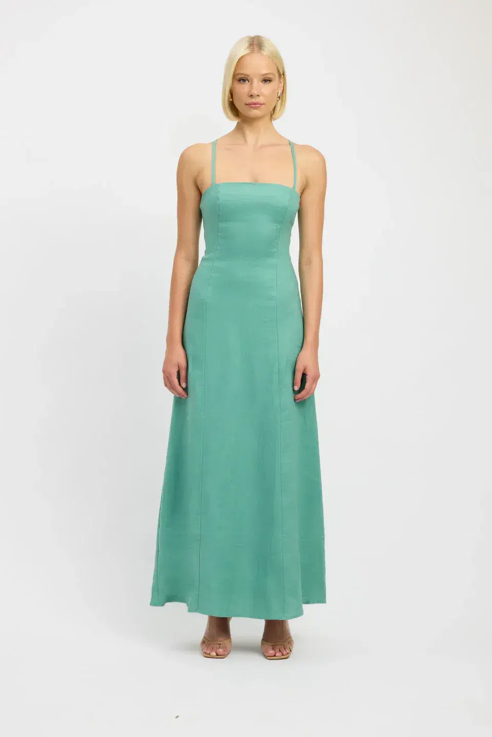 Kookai Palm Cross Back Dress Maxi Four Leaf Clover Green Size 6 - Image 1