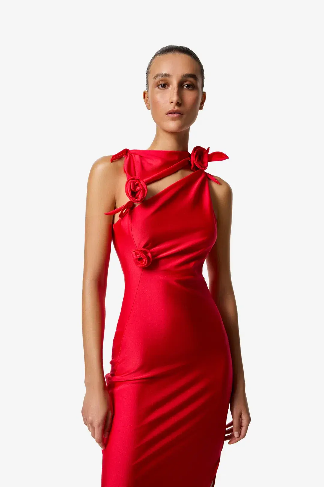 Coperni Asymmetric Flower Gown Red Size S / AU 8 - Image 2