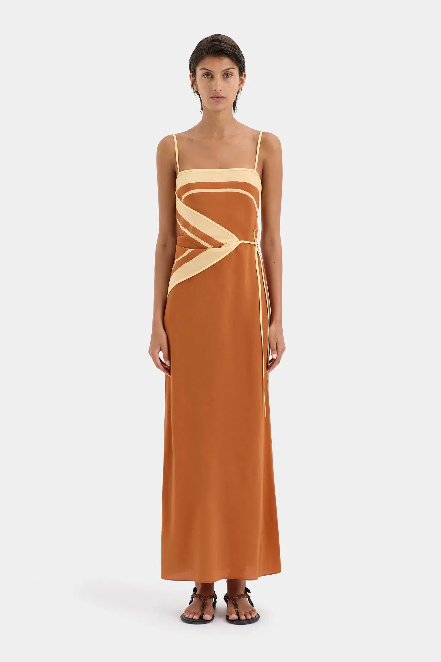 Sir The Label Soma Scarf Midi Dress Rust Size 3 / AU 12  - Image 1