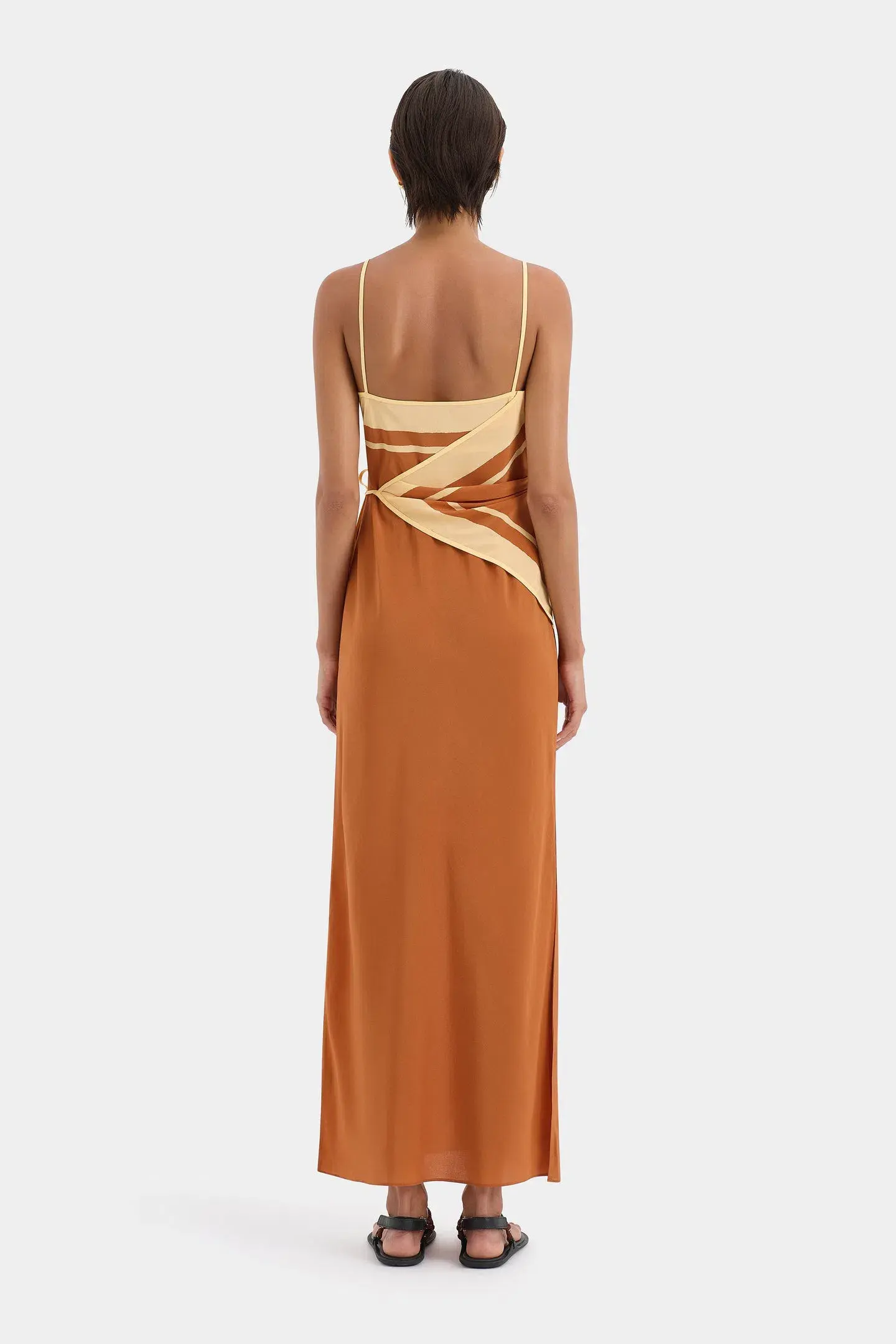 Sir The Label Soma Scarf Midi Dress Rust Size 3 / AU 12  - Image 2