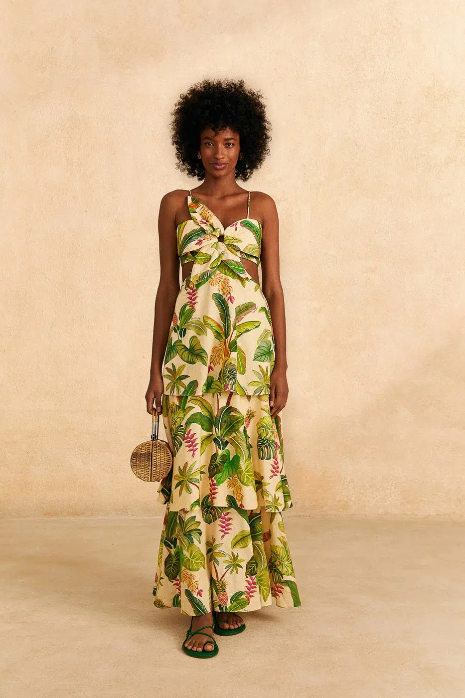 Farm Rio Fruit Forest Maxi Dress Sand/Print Size M / AU 10 - Image 1