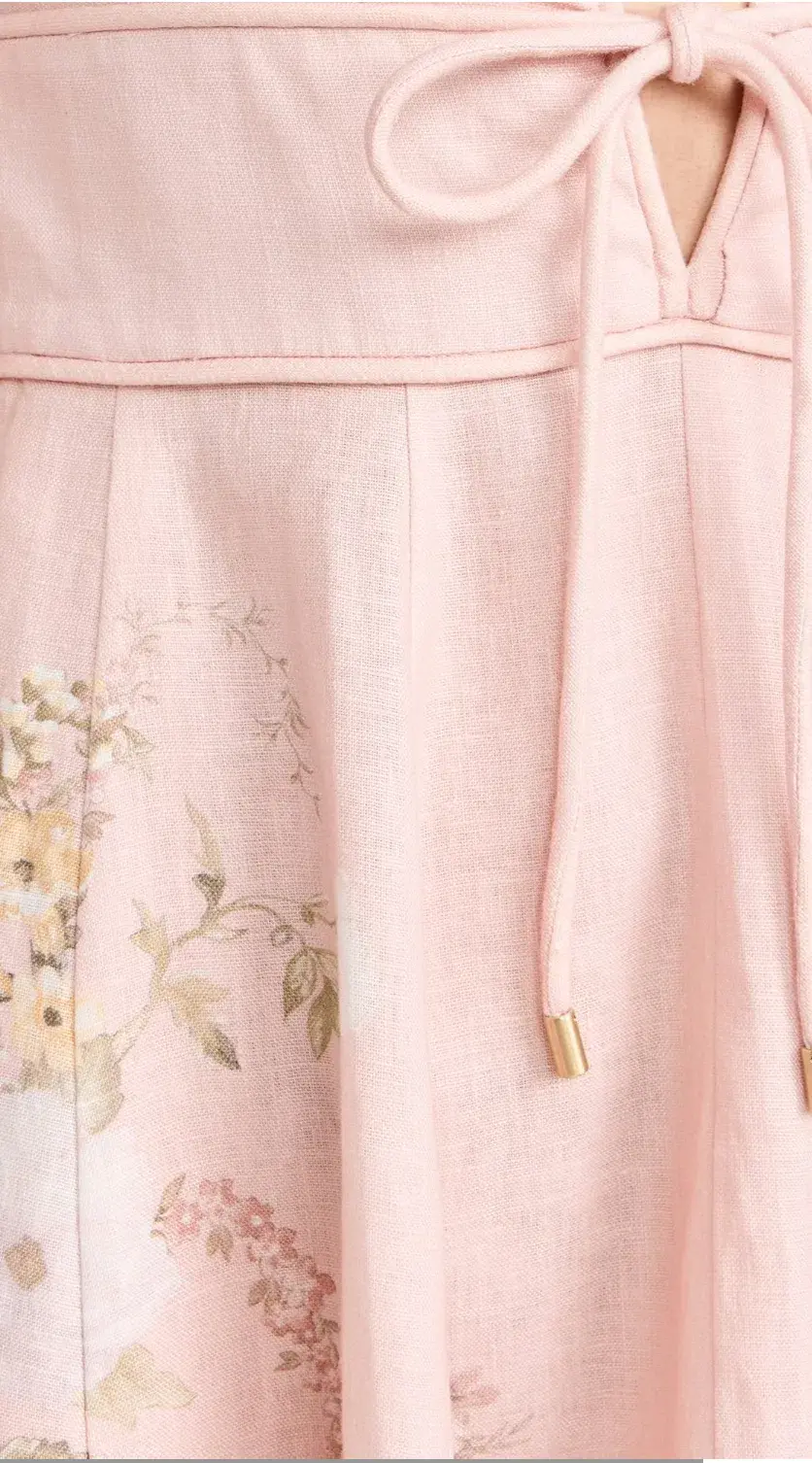 Zimmermann Waverly Plunge Midi Dress Pink Floral Size 2 (AU 12) - Image 6