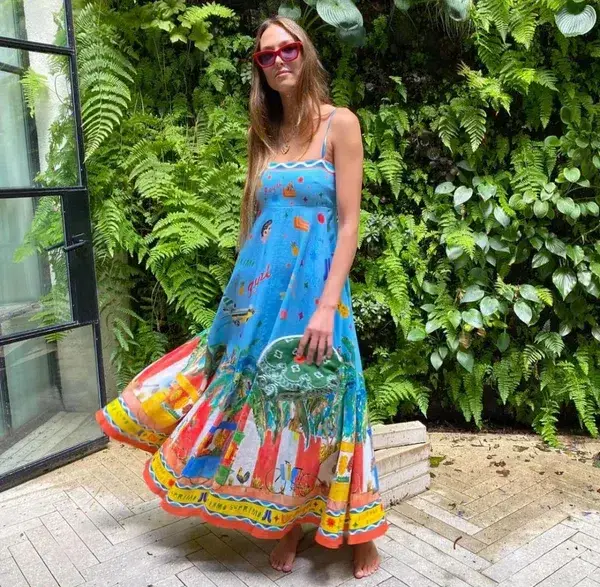 Alemais All Aboard Midi Sundress Multi Size 12 - Image 4