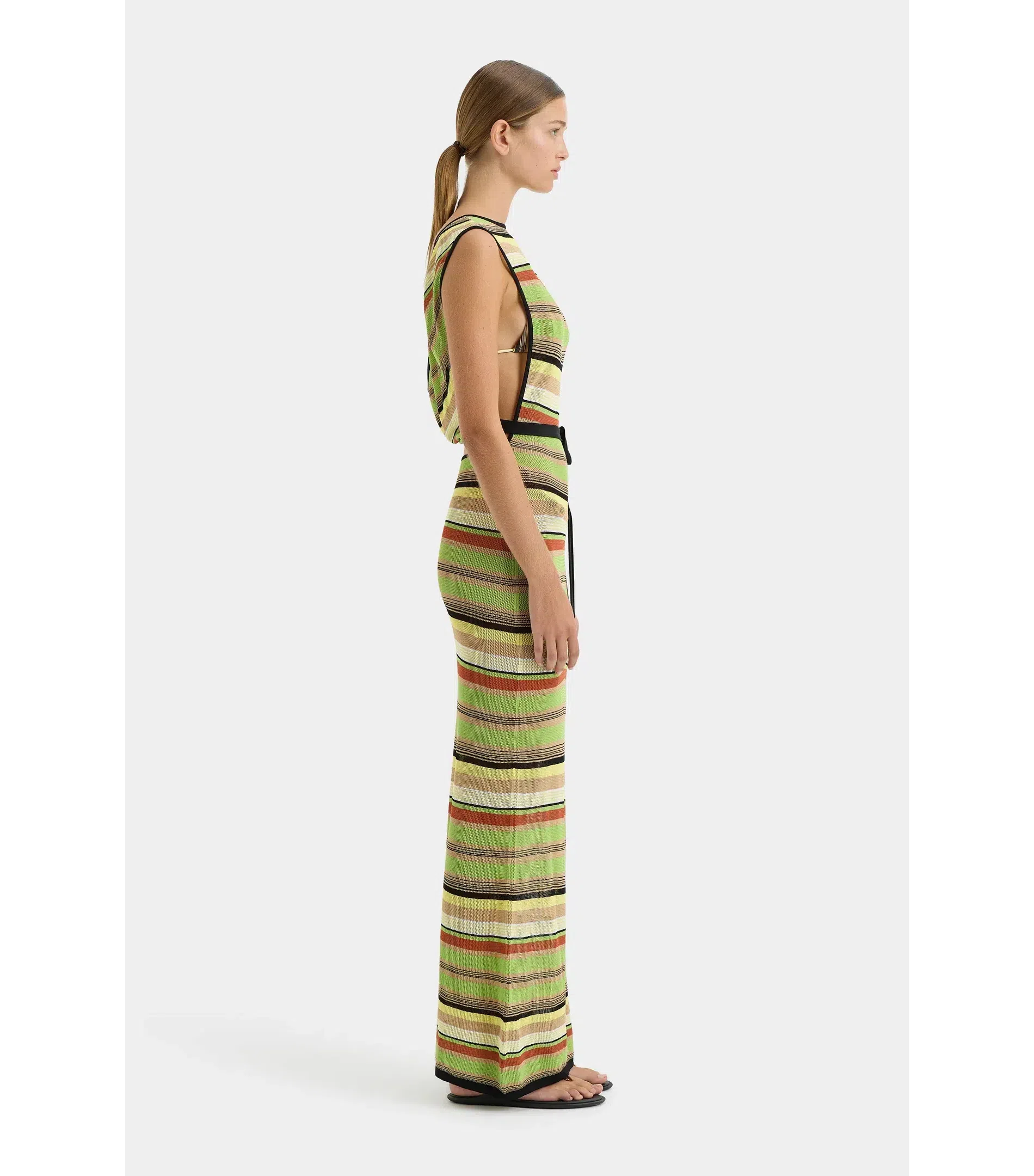 Sir The Label Coastline Tie Dress in Palm Stripe Size 2 / AU 10 - Image 4