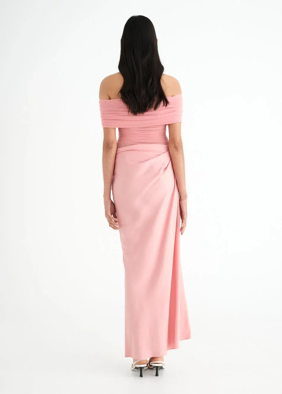 Benni Nico Off Shoulder Maxi Dress Candyfloss Pink Size 12 - Image 3