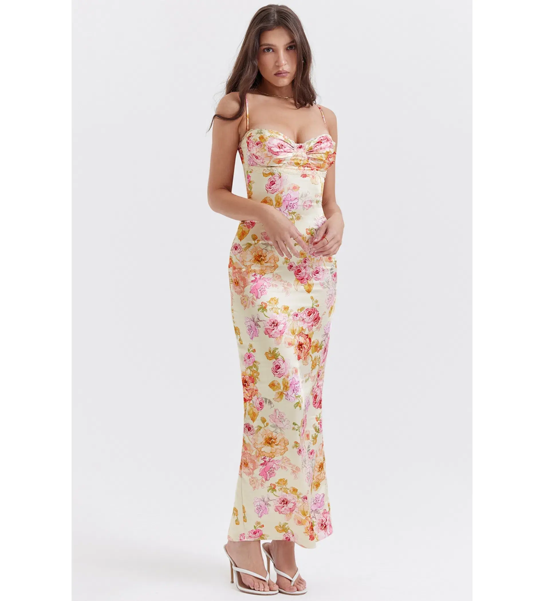House of CB Josefina Maxi Dress Ivory Floral  Size M /Au 10 - Image 1
