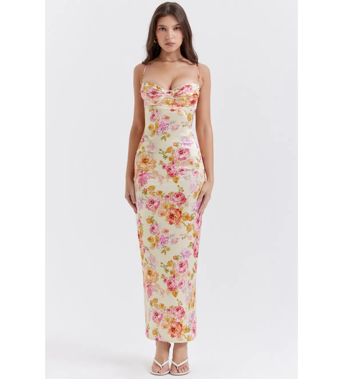 House of CB Josefina Maxi Dress Ivory Floral  Size M /Au 10 - Image 2