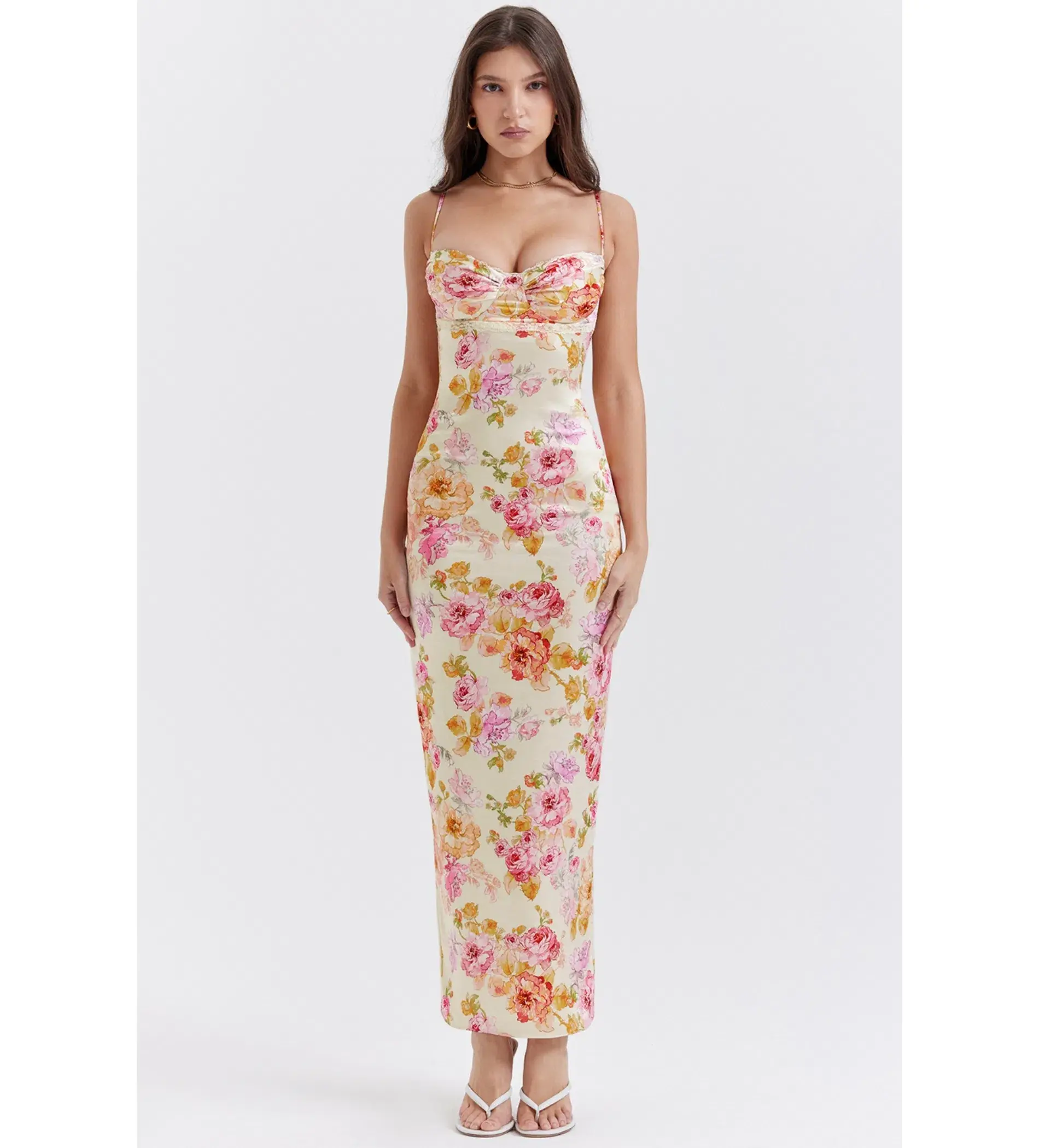 House of CB Josefina Maxi Dress Ivory Floral  Size M /Au 10 - Image 2
