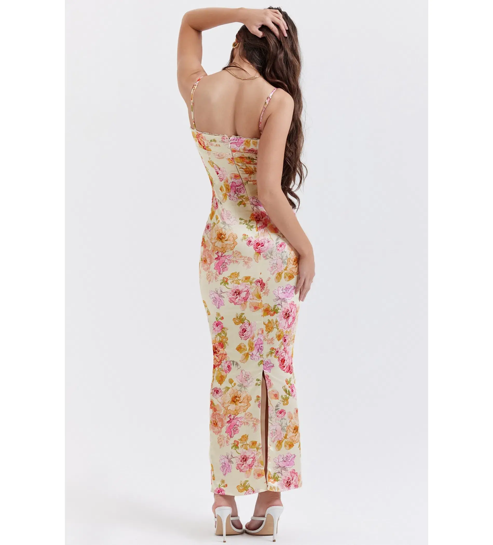 House of CB Josefina Maxi Dress Ivory Floral  Size M /Au 10 - Image 3
