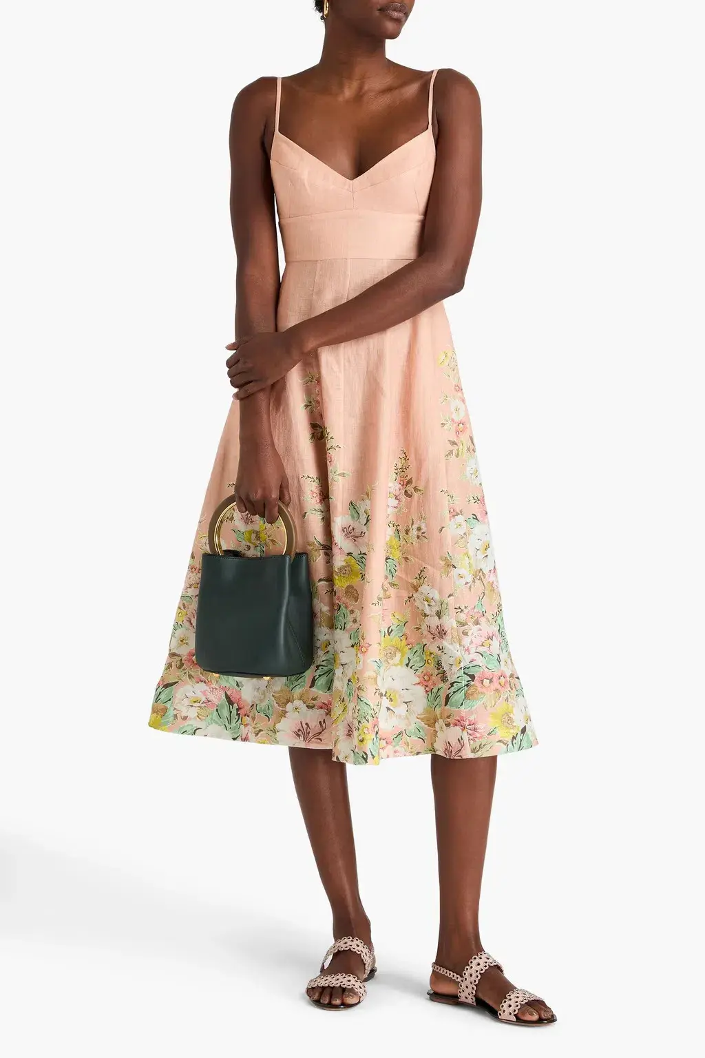 Zimmermann Matchmaker Picnic Dress in Buff & Coral Floral Size 3 / AU 14 - Image 2