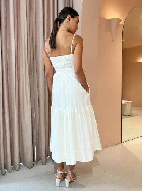 Shona Joy Cecilia Twist Bodice Midi Dress - cream size 10 - Image 4