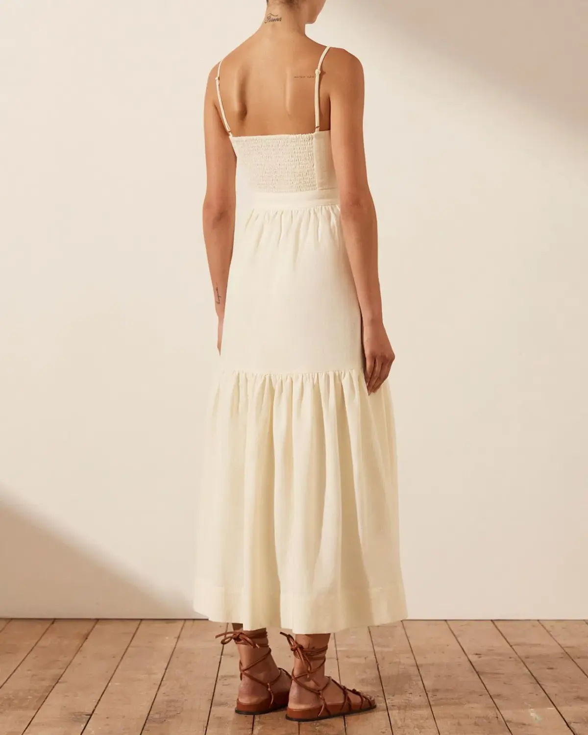 Shona Joy Cecilia Twist Bodice Midi Dress - cream size 10 - Image 2