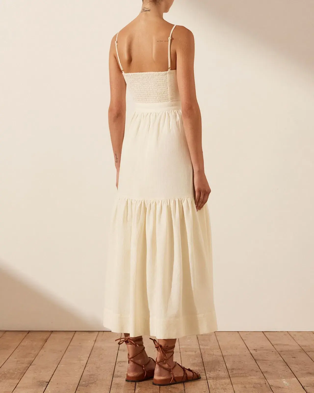 Shona Joy Cecilia Twist Bodice Midi Dress - cream size 10 - Image 2