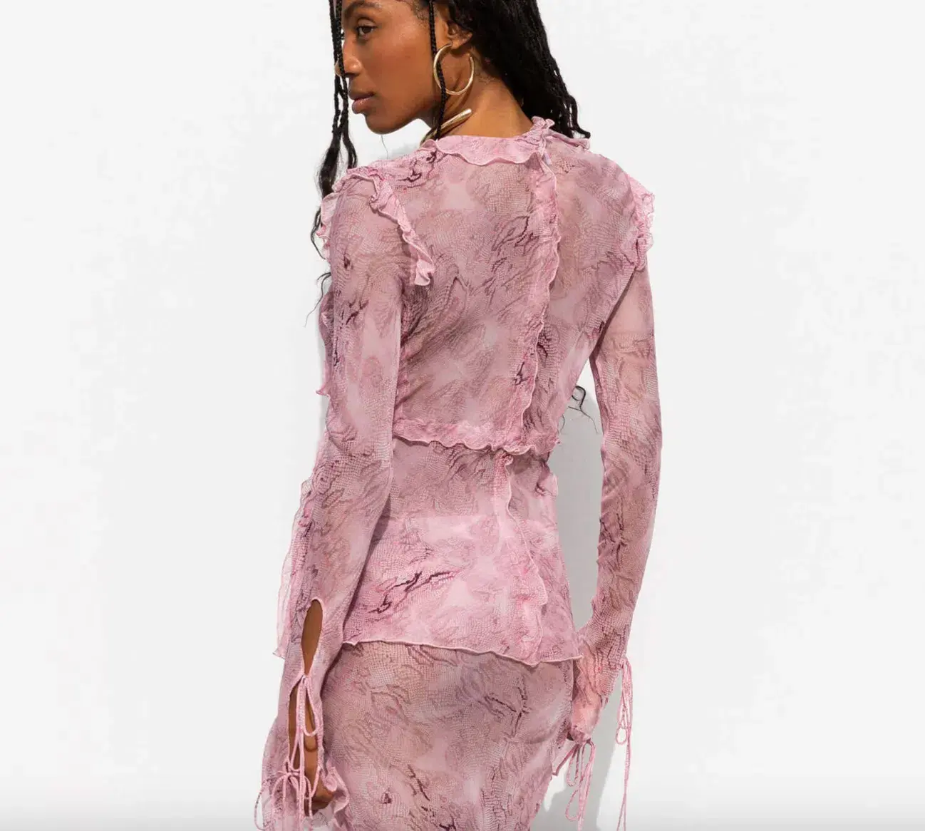 RAT & BOA COBRA BLOUSE AND SKIRT SET PINK SIZE XS - Image 5