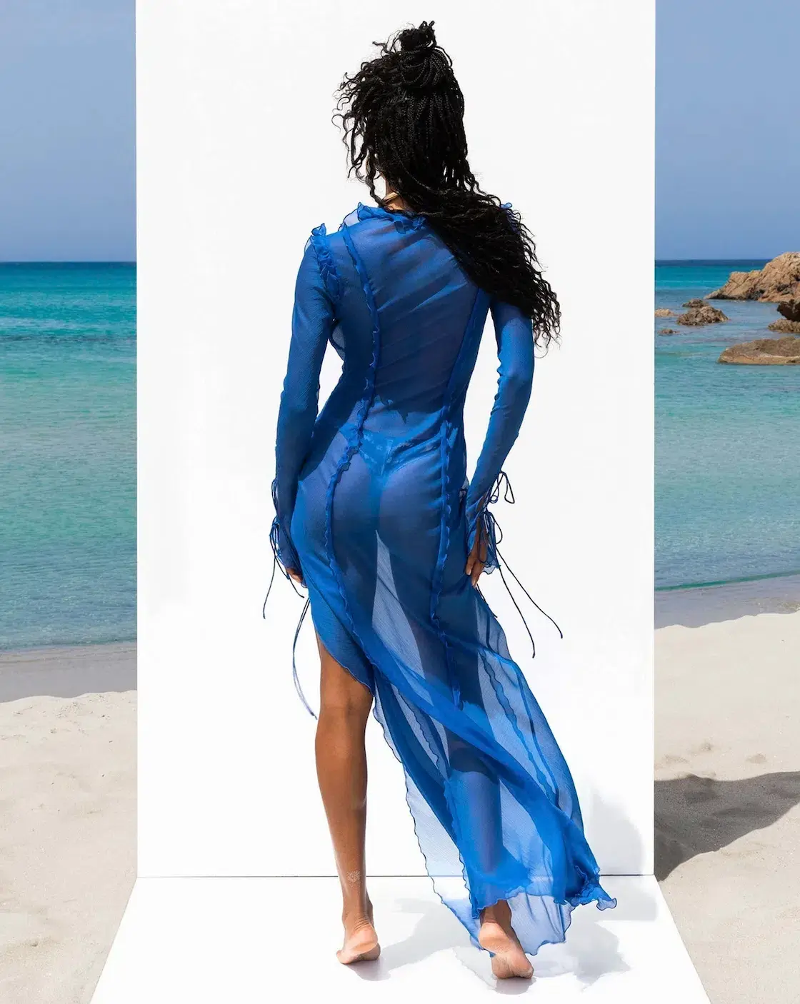 FARRETTI DRESS BLUE Size XS - Image 3