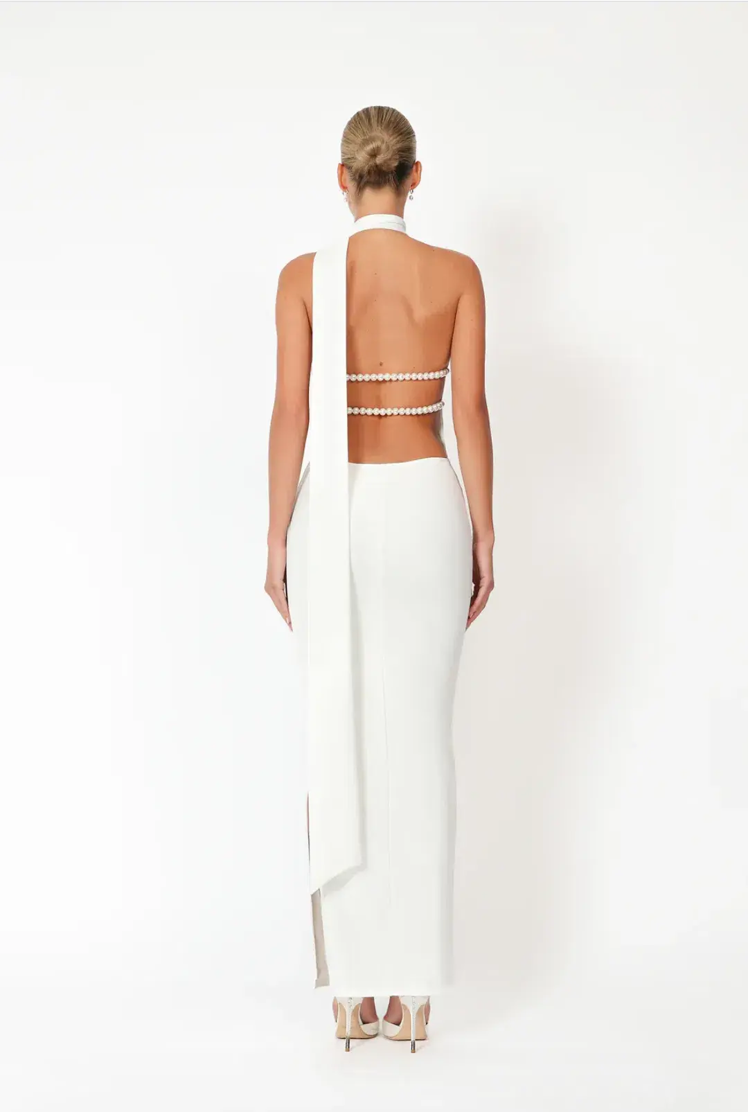 Khanums Kara Dress White Pearls Size 6  - Image 4