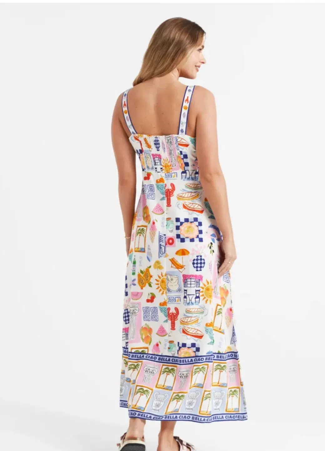 Sportsgirl Kira Linen Blend Midi Dress Multi Size 8  - Image 2
