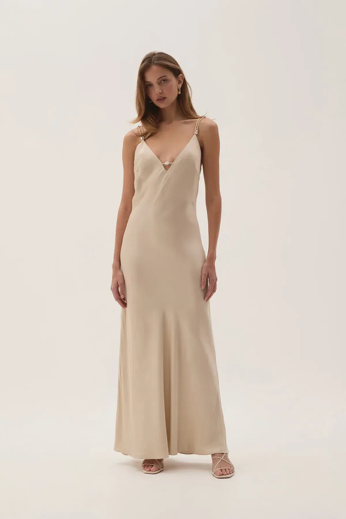 Aje Studio Crossback Midi Dress Oat Size 8 - Image 1