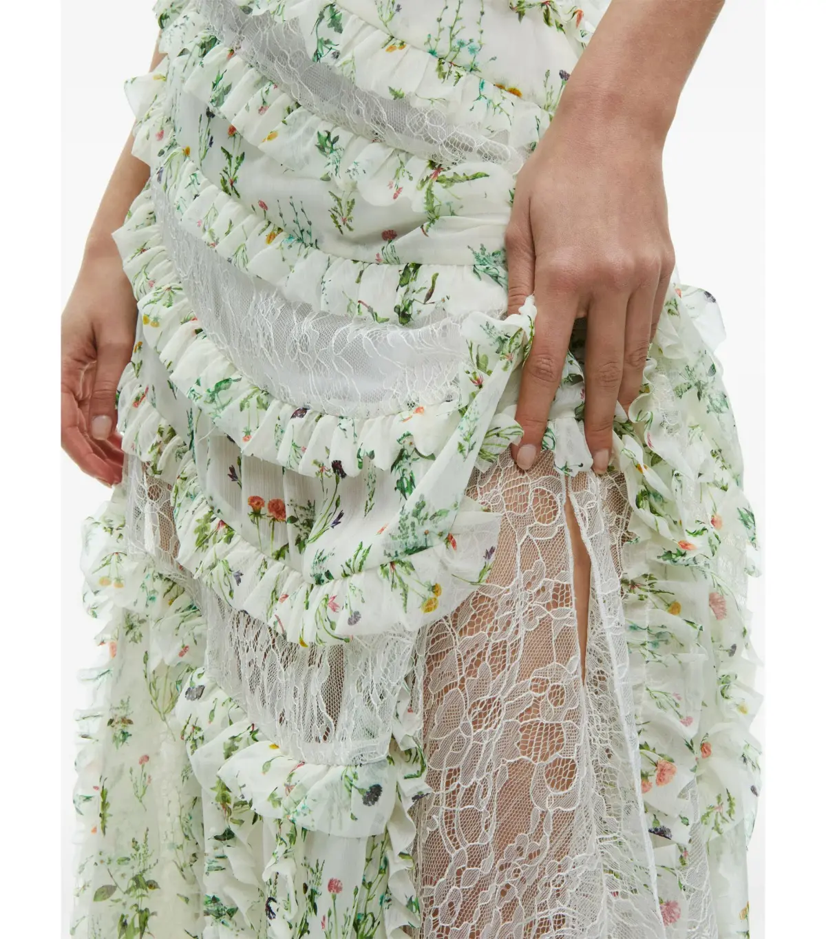 Alice + Olivia Sondra Ruffled Maxi Dress Floral Size AU 10 - Image 4