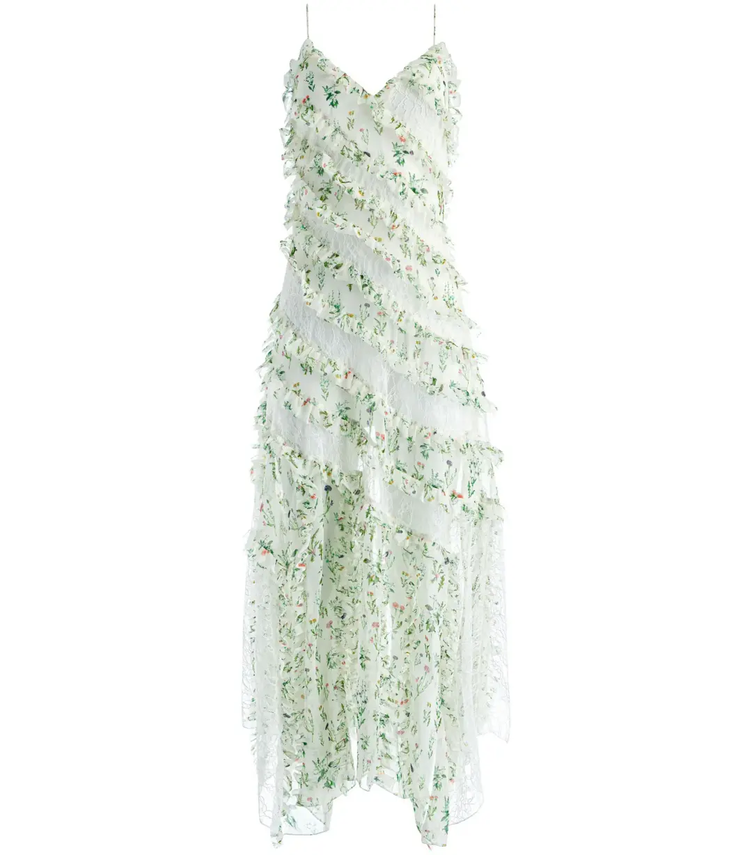 Alice + Olivia Sondra Ruffled Maxi Dress Floral Size AU 10 for rent on The Volte - main image