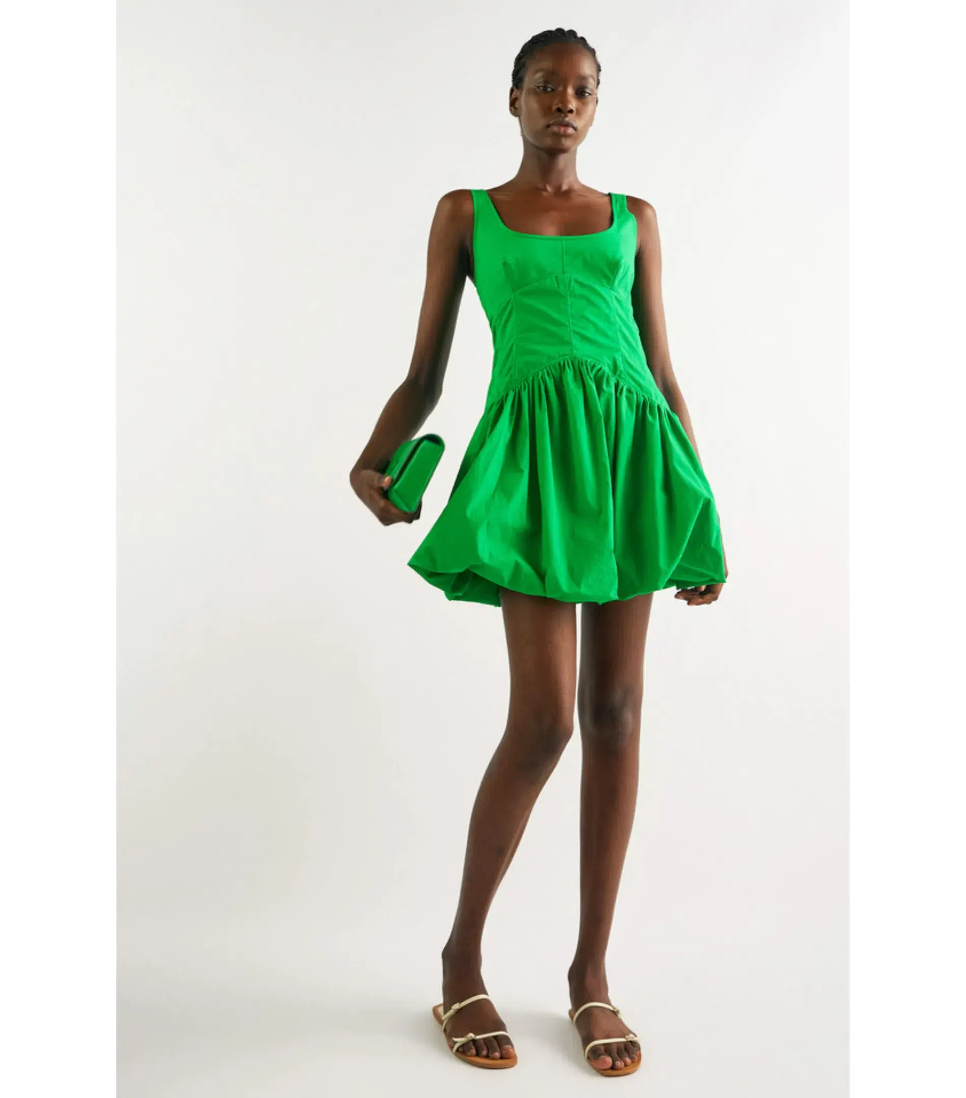 Oroton Short Tie Back Dress in Jewel Green Size AU 14 - Image 1